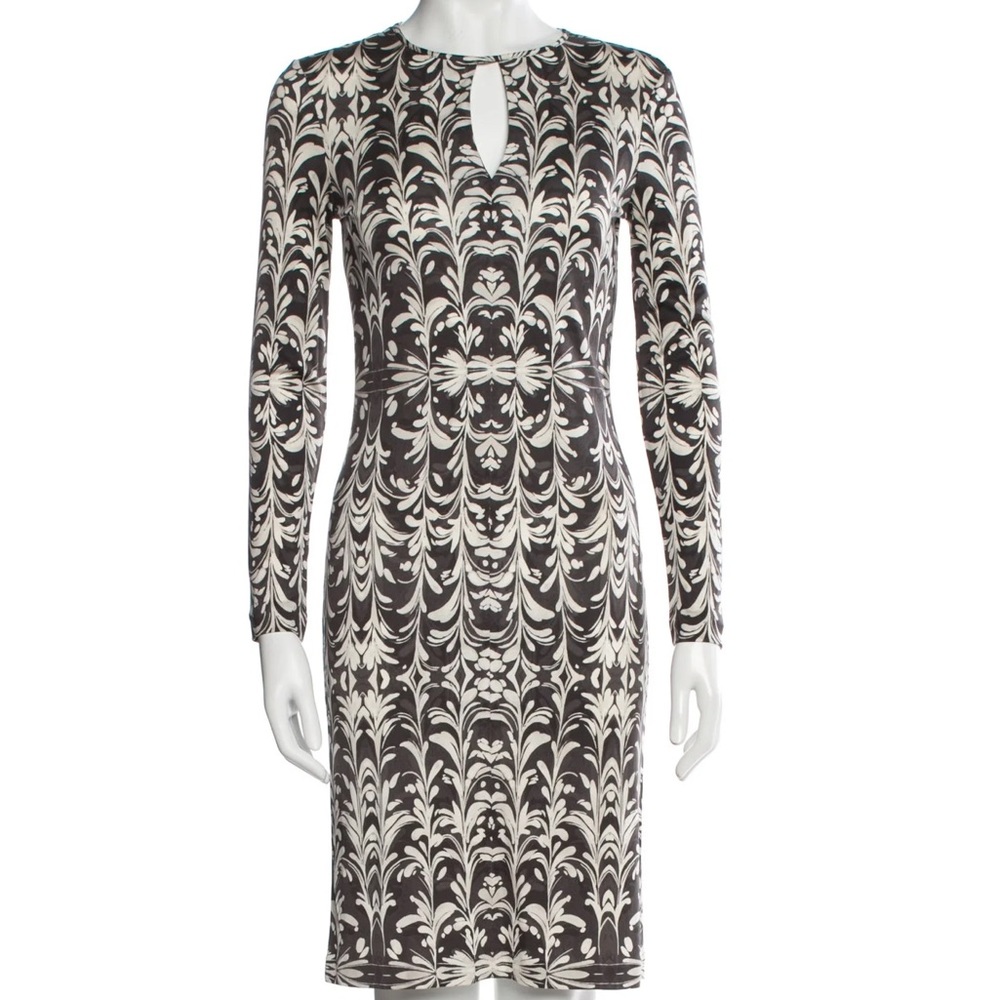 NWT Tory Burch Earl Grey Symphony Silk Dress Size Medium